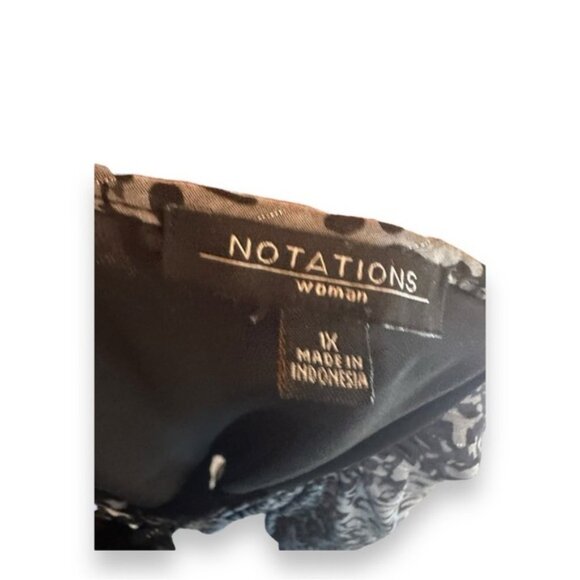 Women’s 1X Notations Women Grey Blue Animal Print Georgette 3/4 Top 14 16 18 - Picture 9 of 9